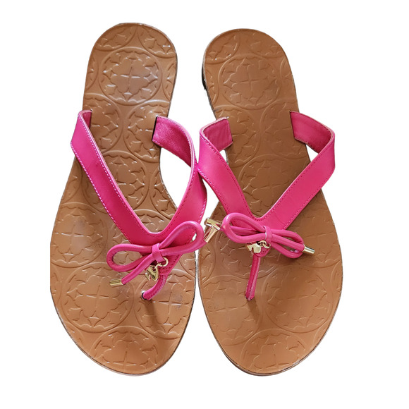 Kate Spade “Charles” Flip-Flop Women’s Sz 7 Bow Pink  Sandals Thongs - Picture 1 of 10
